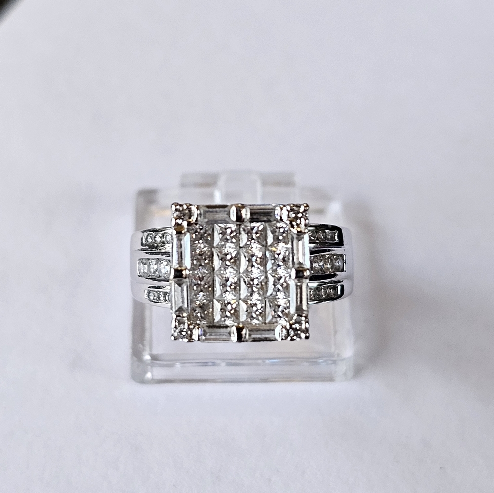 NOT FOR SALE JTV 2.37ctw High Grade CZ Invisible Set Platineve®Ring - Picture 11 of 17